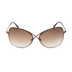 Women's Colette Sunglasses // Shiny Dark Brown + Brown Gradient