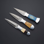 Damascus Skinner Knives // Set of 3 // SK-100
