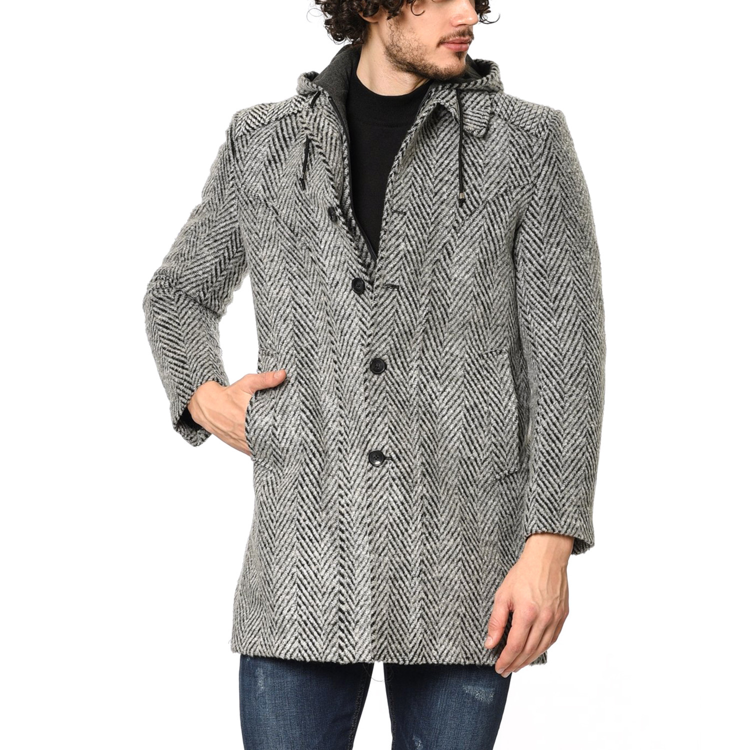 PLT8339 Overcoat // Patterned Black (2XL) - Dewberry - Touch of Modern