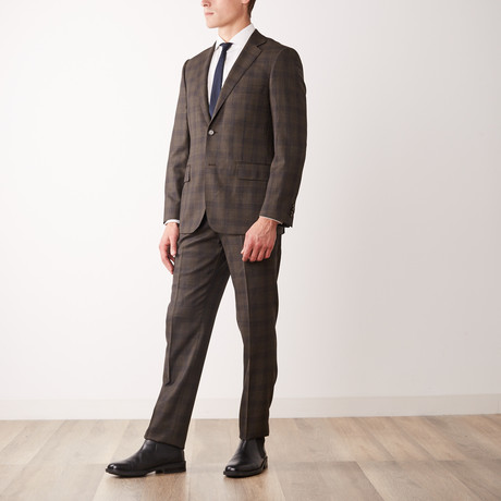 Classic Fit Half-Canvas Suit // Brown Check (US: 36S)
