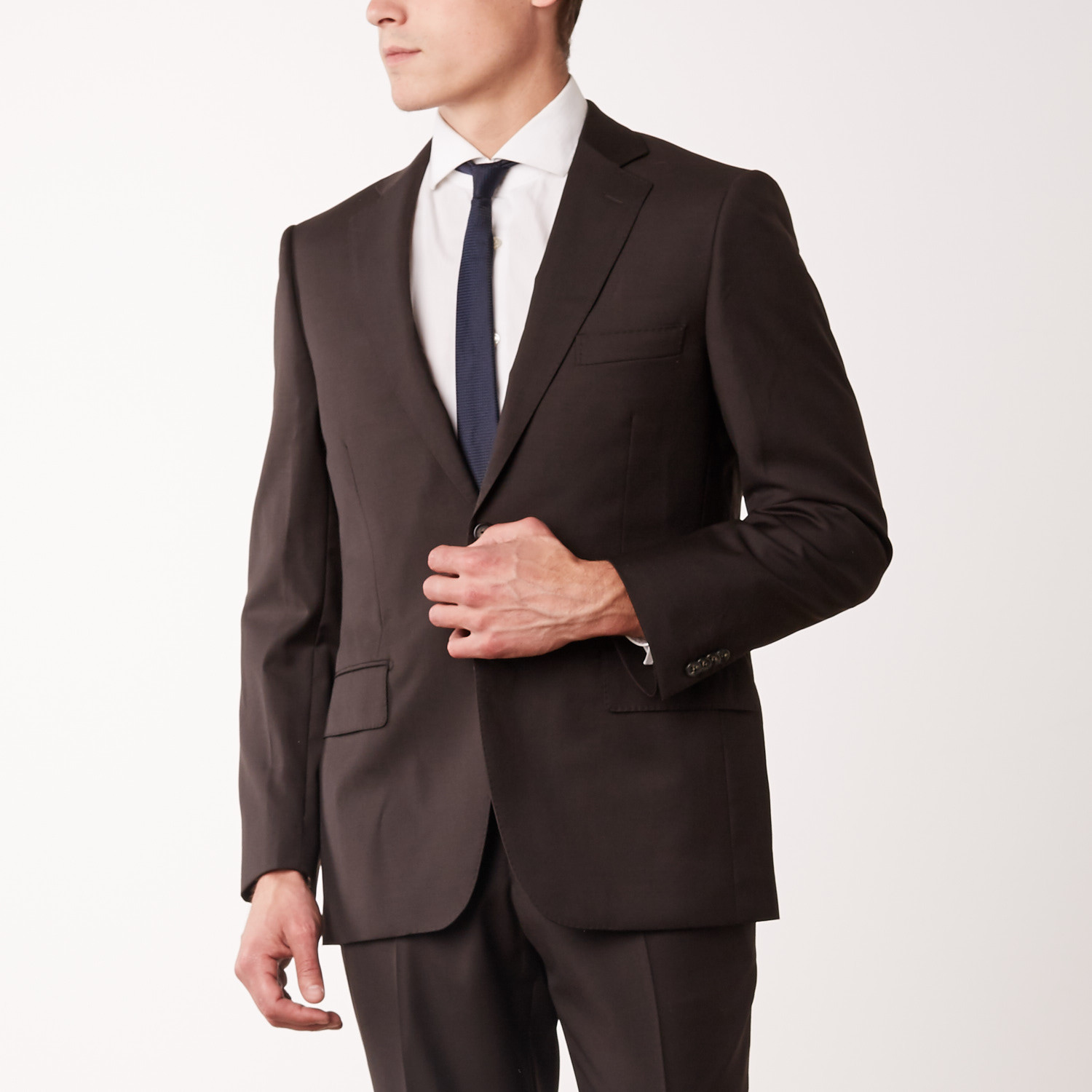 Classic Fit Half-Canvas Suit // Chocolate Brown (US: 38S) - Via Roma ...