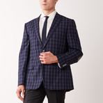 Classic Fit Half-Canvas Sport Jacket // Blue Class Square (US: 44S)