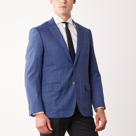 Classic Fit Half-Canvas Sport Jacket // Blue Window Texture (US: 40S)