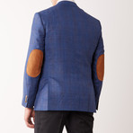 Classic Fit Half-Canvas Sport Jacket // Blue Window Texture (US: 40R)