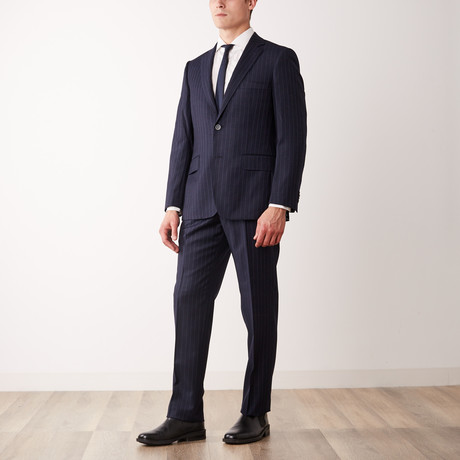 Classic Fit Half-Canvas Suit // Navy Pinstripe (US: 36S)