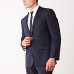 Classic Fit Half-Canvas Suit // Navy Pinstripe (US: 36S)