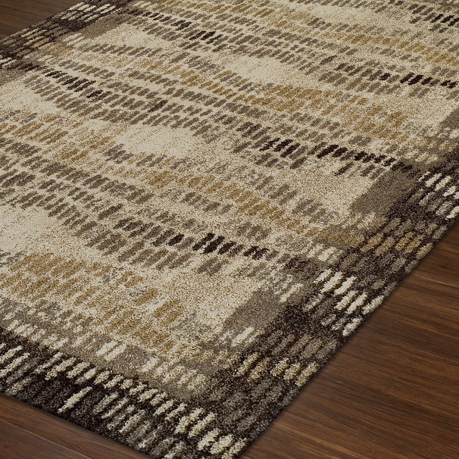 Blair // Hourglass Weave // Brown + Beige Area Rug (4'11 x 7') Dalyn