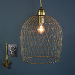 Vera Woven Wire Pendant // Brass