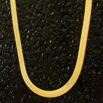 Thin 14K Gold Herringbone Chain // 5mm