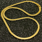 Thin 14K Gold Herringbone Chain // 5mm