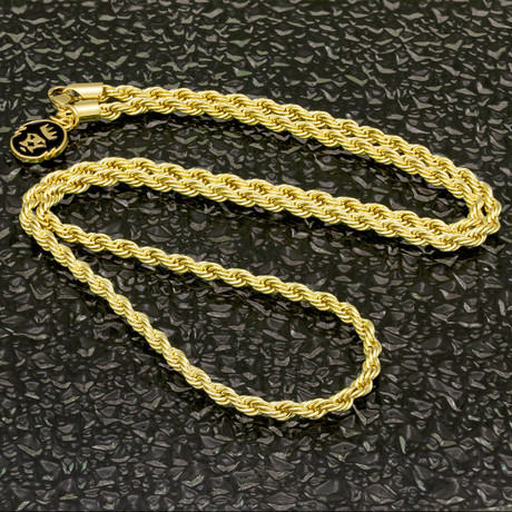 Stainless Steel Rope Chain // 4mm (Gold)