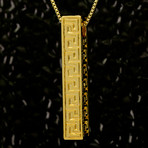 Greek Key Pillar Necklace (Gold)