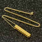 Greek Key Pillar Necklace (Gold)