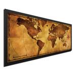 Old World Map // Black Frame (48"W x 19"H x 1"D)