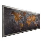 Bronze Pewter Land + Sea // Silver Frame (48"W x 19"H x 1"D)