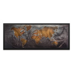 Bronze Pewter Land + Sea // Black Frame (48"W x 19"H x 1"D)