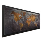 Bronze Pewter Land + Sea // Black Frame (48"W x 19"H x 1"D)