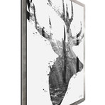 Forest Deer Gray // Silver Frame (22"W x 32"H x 1"D)