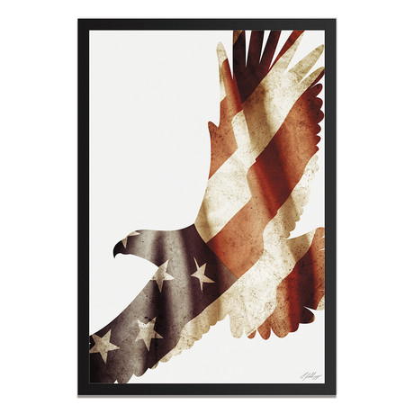 Freedom Eagle // Black Frame (48"W x 19"H x 1"D)