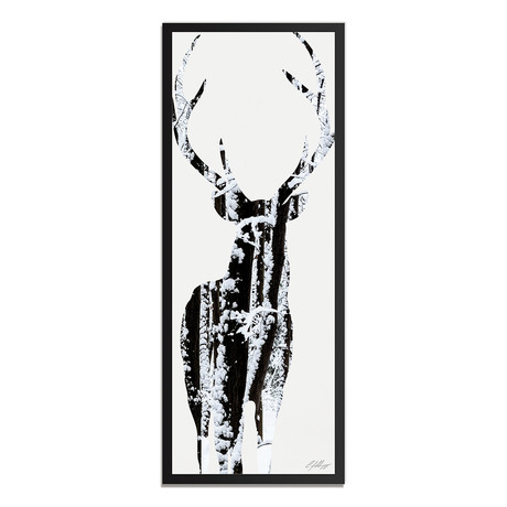 Snow Deer // Black Frame (19"W x 48"H x 1"D)