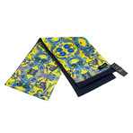European Made Exclusive Dress Scarves // Yellow Blue Paisley