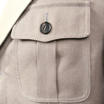 Military Style Coat // Beige (L)