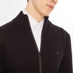 Wyatt Zipper Cardigan // Black (L)