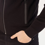 Wyatt Zipper Cardigan // Black (L)