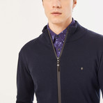 Wyatt Zipper Cardigan // Navy (S)