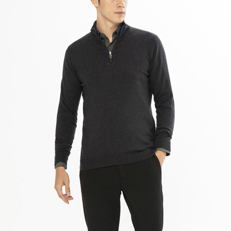 Easton Zipper Sweater // Antra-Melange (S)