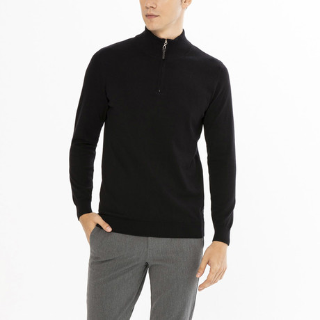 Easton Zipper Sweater // Black (S)