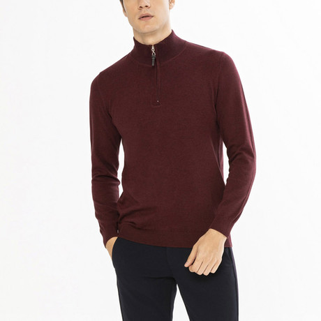 Easton Zipper Sweater // Burgundy (S)