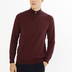 Easton Zipper Sweater // Burgundy (2XL)