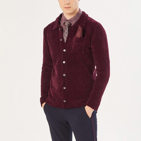 Eastwick Polo Knitwear Jacket // Burgundy (S)