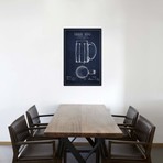 Beer Mug // Navy Blue Patent Blueprint // Aged Pixel (26"W x 18"H x 0.75"D)