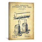 Beer Apparatus // Vintage Patent Blueprint // Aged Pixel (26"W x 18"H x 0.75"D)