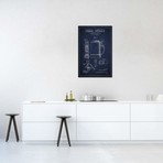 Beer Stein // Navy Blue Patent Blueprint // Aged Pixel (26"W x 18"H x 0.75"D)