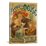 Bieres de La Meuse (Meuse Beer) Advertisement, 1897 // Alphonse Mucha (18"W x 26"H x 0.75"D)