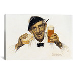 Man with Sandwich and Glass of Beer // Norman Rockwell