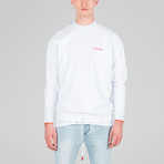League Box Long Sleeve Sweater // White (XL)