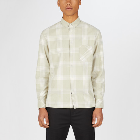 Toast Long Sleeve Shirt // Moss + White (XS)