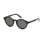 Zegna // Classic Round Sunglasses // Black + Green