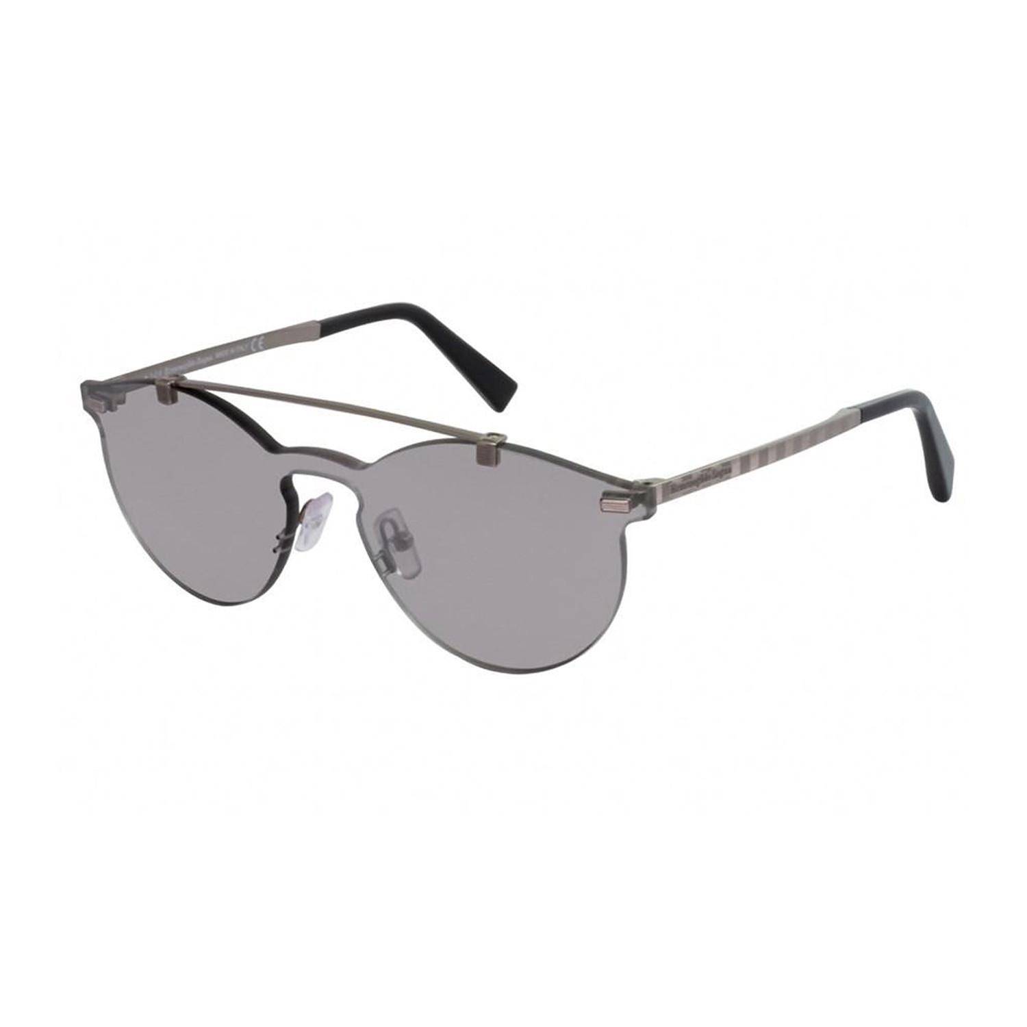 Zegna // Men's Single Lens Sunglasses // Gray + Smoke Mirror - Zegna ...