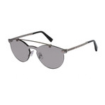 Zegna // Men's Single Lens Sunglasses // Gray + Smoke Mirror