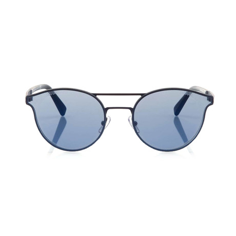 Zegna // Double Bridge Sunglasses // Matte Blue + Blue Mirror