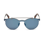 Zegna // Single Lens Sunglasses // Gray + Blue Mirror