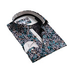 Celino // Reversible Cuff Button-Down Shirt // Black + Multicolor (L)
