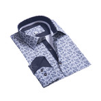 Paisley Reversible Cuff Button Down Shirt // Blue (2XL)