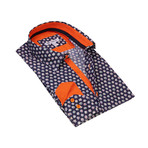 Celino // Reversible Cuff Button-Down // Navy + Blue + Orange Floral (3XL)