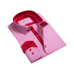 Reese Celino // Reversible Cuff Button-Down Shirt // Pink + Red (M)